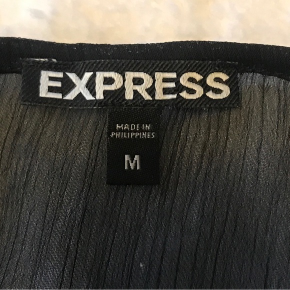 Sheer Black Express Top Medium Blouse Peplum Tunic Style - Picture 13 of 15